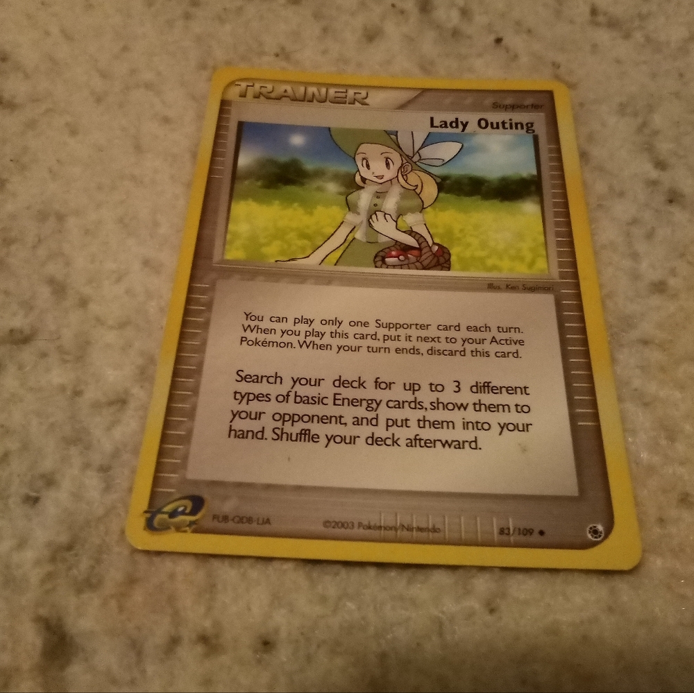 Vintage 2003 pokemon Lady Outing Trainer EX Ruby & Sapphire 83/109 Non Holo